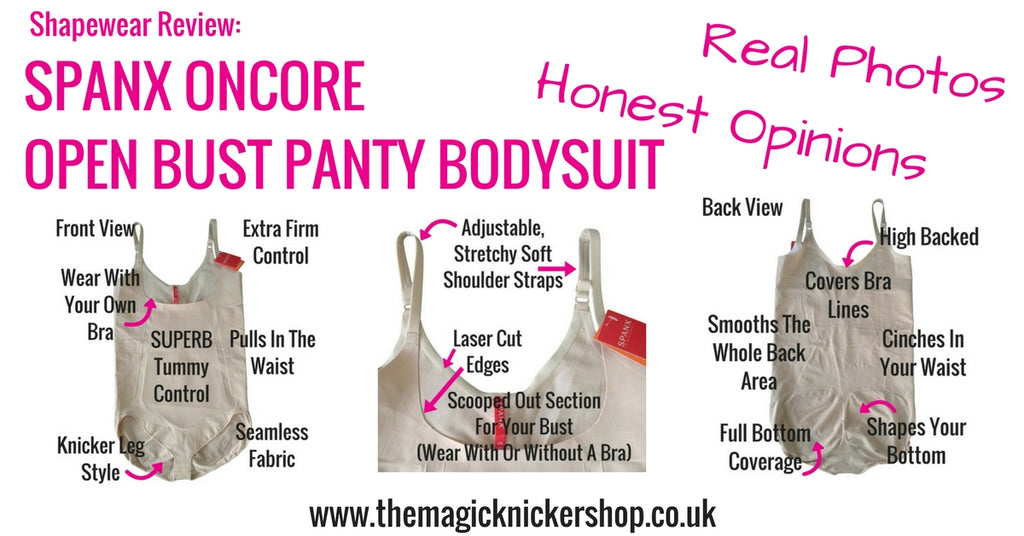spanx oncore open bust panty bodysuit shapewear review