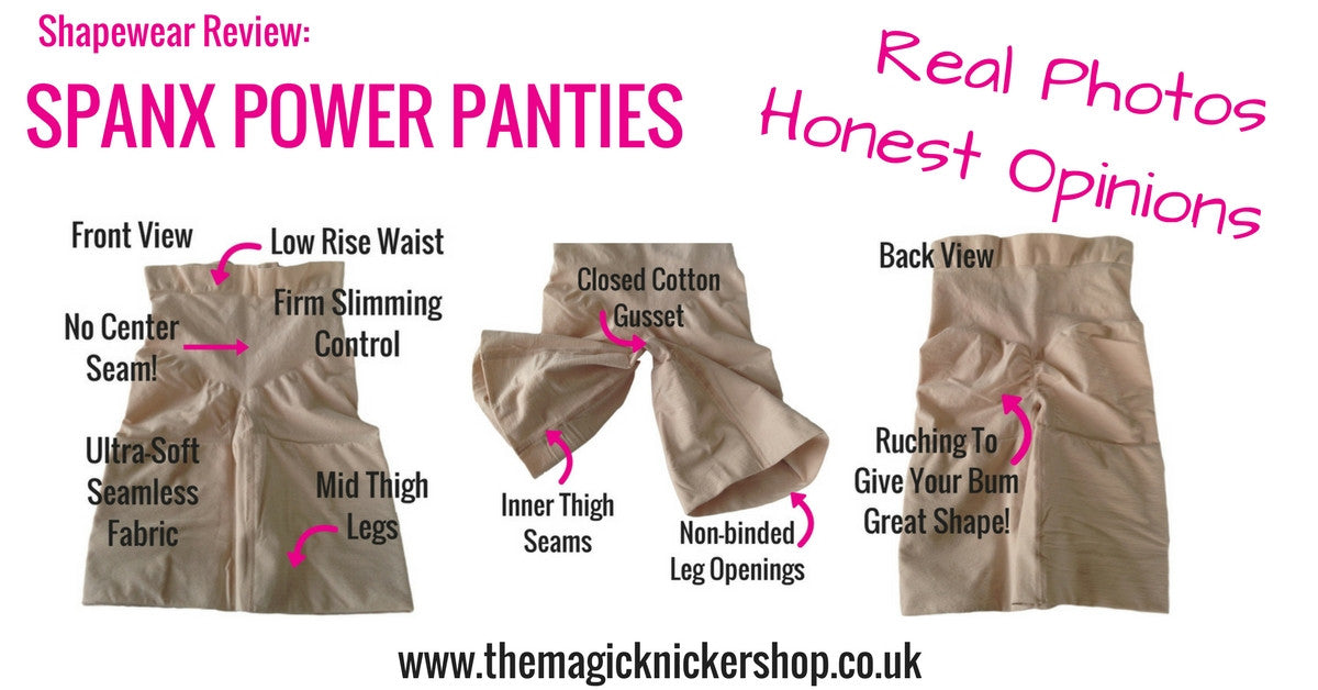 Size chart for Spanx power panties