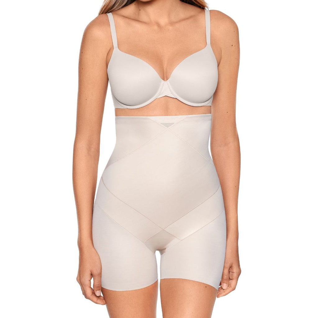 miraclesuit 2416 high waist bike short natural front view