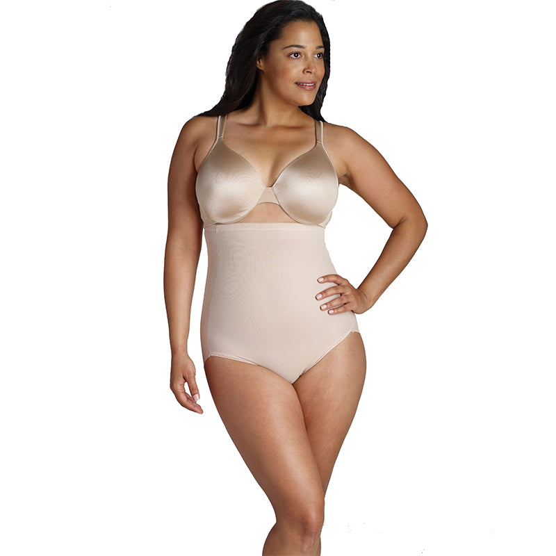 naomi and nicole plus size high waist briefs natural front